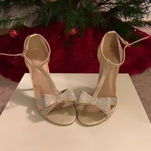 Elegant champagne beaded heels